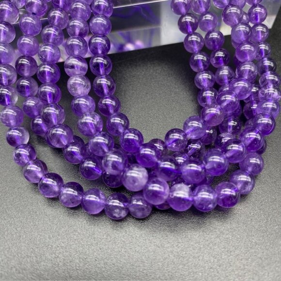 6mm Amethyst Genuine Semi Precious Natural Gemstone Bead Strand - Picture 1 of 2